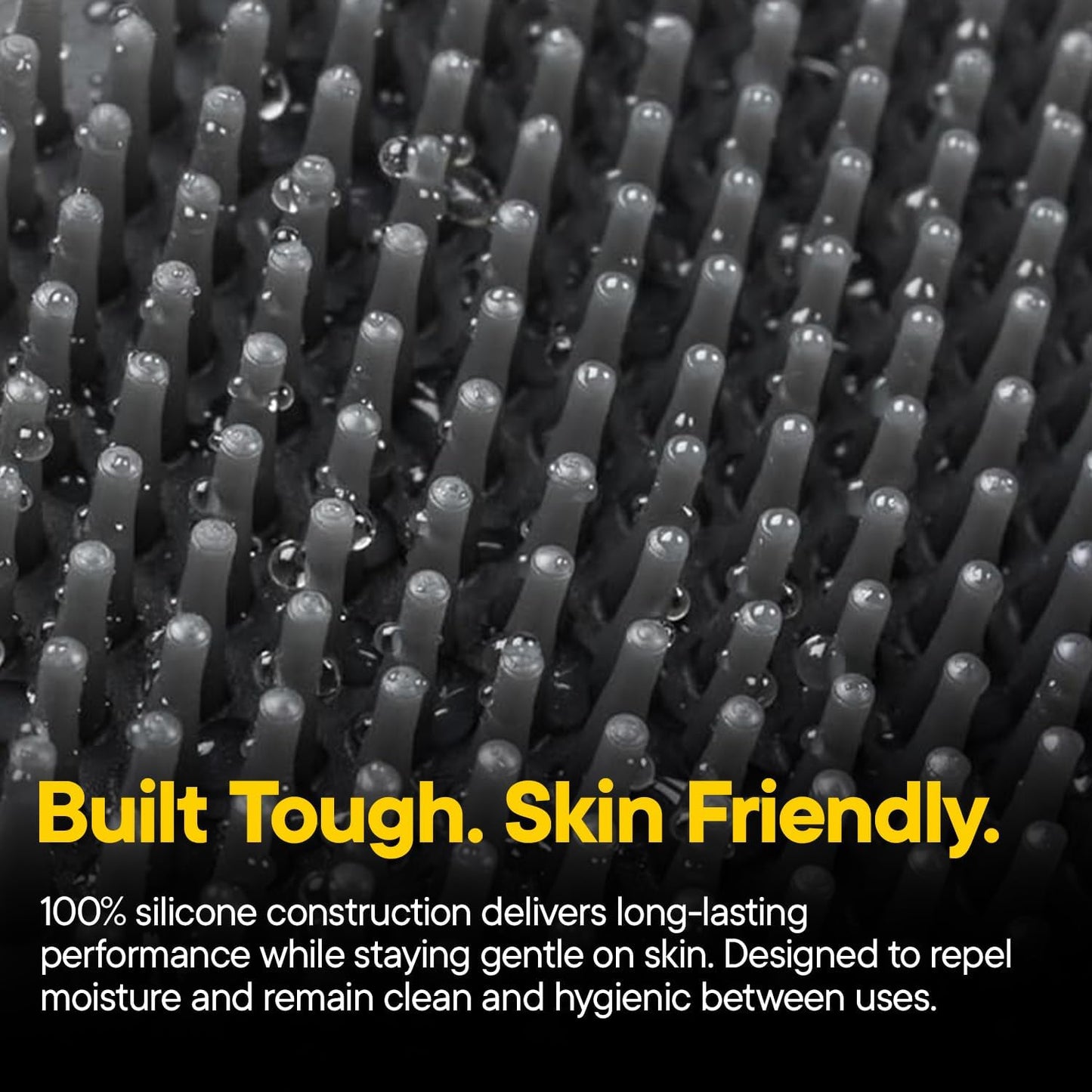 TOOLETRIES The Scrub King Silicone Shower Set for Men & Women, Hygienic Silicone Exfoliating Bath Set with Back Scrubber, Body Scrubber, Face Scrubber, Scalp Massager, Hooks & Holder - Charcoal