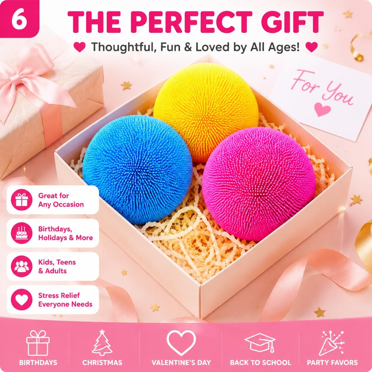 1pcs Blue Stress Squishy Ball Squishies Stress Relief Fidget Toy for Kids & Adults, Squeeze Cute Slow Rise Sensory Birthday Gift Party Favors
