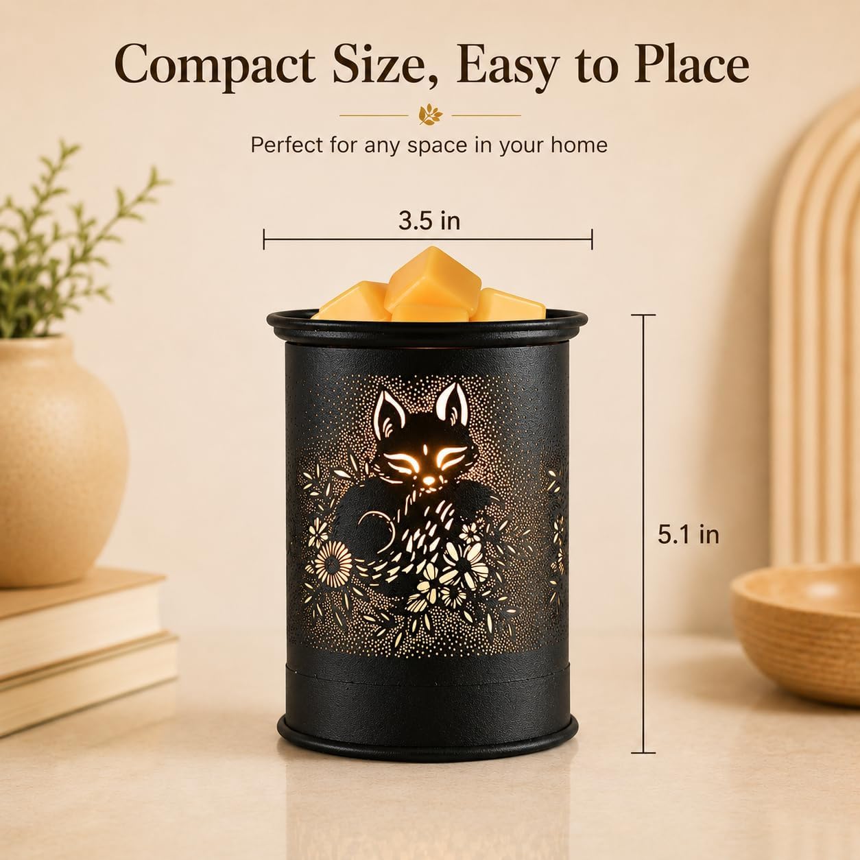 kobodon Wax Melt Warmer Metal Wax Warmer for Scented Wax Electric Fragrance Candle Oil Burner 2 in 1 Wax Melts as Gifts for Moms Grandma Women Girls(Sunflower)