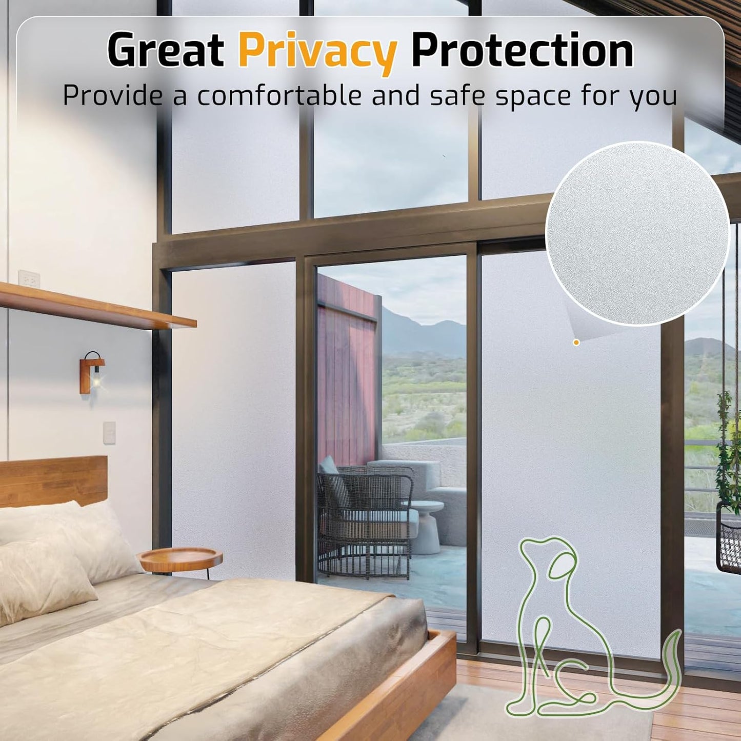 LUTE Blackout Window Film Removable Window Tint for Home Privacy Black 17.5" x 78.7", Static Cling for Inside Dark Sunlight Blockers Darkening Light Blocking for Bedroom Home Theater Garage