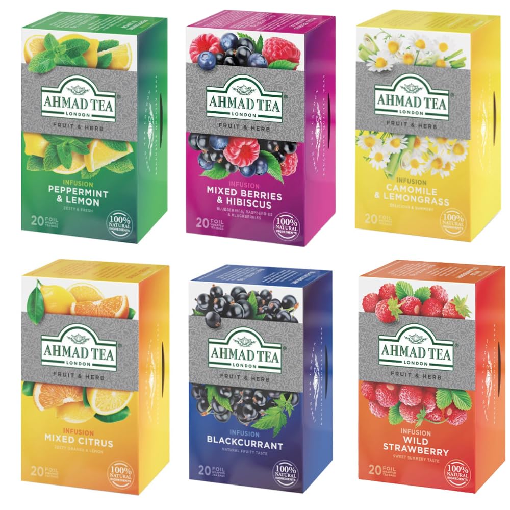 Ahmad Herbal Tea Variety Pack, 20 bags each, Pack of 6