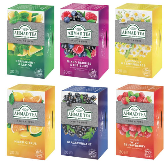 Ahmad Herbal Tea Variety Pack, 20 bags each, Pack of 6