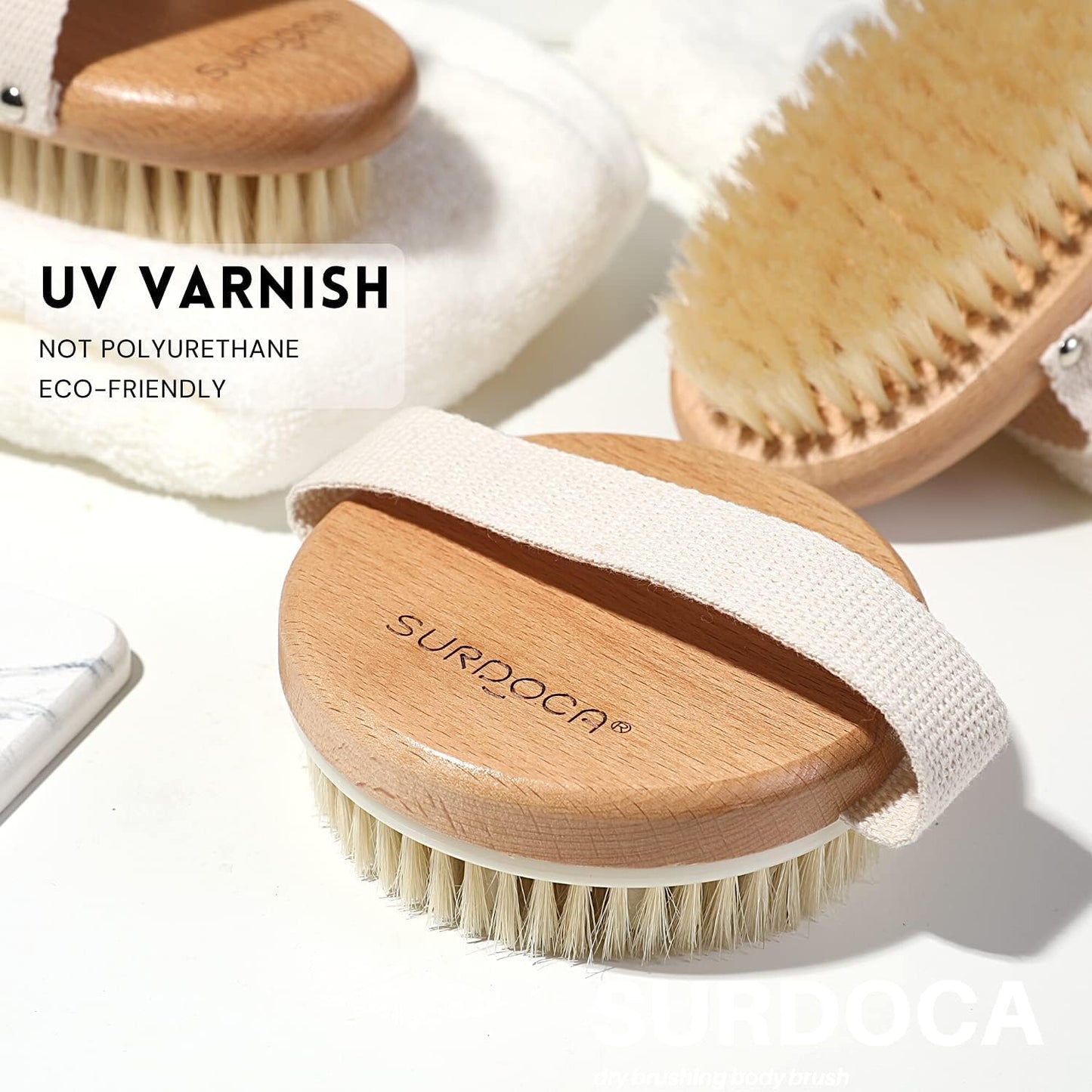 SURDOCA Dry Brush, Body Exfoliating Scrubber, Bath Shower Brushes for Improve Circulation, Cellulite and Lymphatic Remover