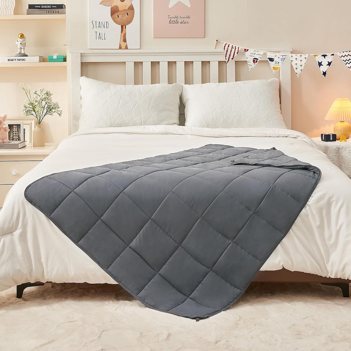 yescool Weighted Lap Pad 2 Pounds Weighted Lap Blanket, Space Plane Small Weighted Blanket, Weighted Throw Blanket Gifts for Travel Indoor Outdoor, 20"x30"