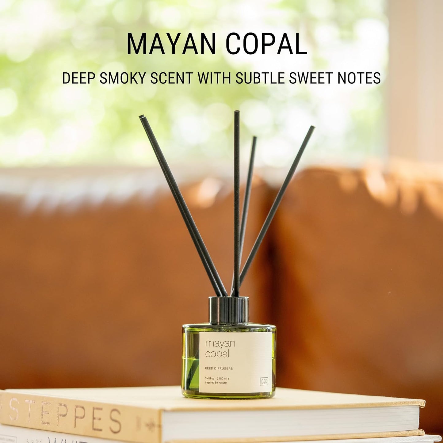 Craft & Kin Premium Santal Woods Reed Diffuser with Dried Flowers – 5 oz Essential Oil Diffuser for Home & Bathroom – Long-Lasting Fragrance Diffuser Sticks – Room Decor Air Freshener