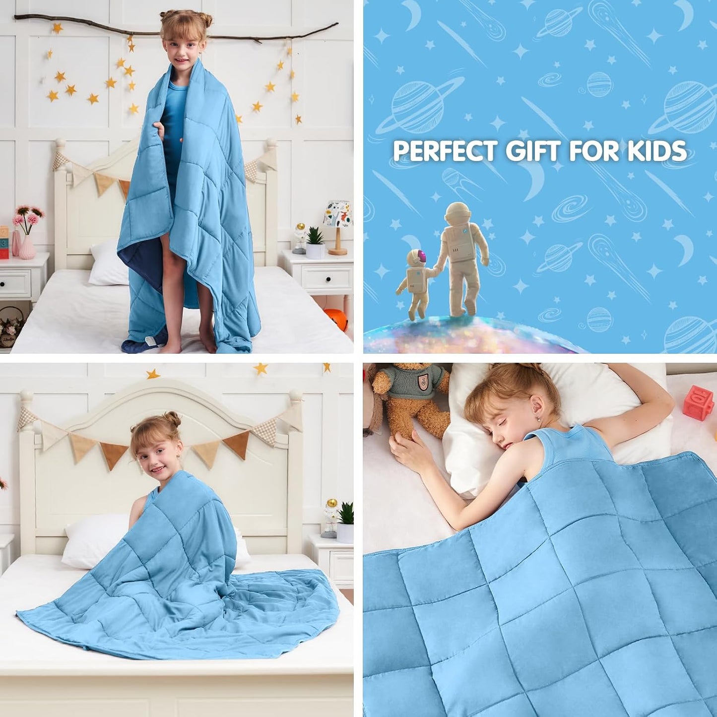 yescool Weighted Lap Pad 2 Pounds Weighted Lap Blanket, Space Plane Small Weighted Blanket, Weighted Throw Blanket Gifts for Travel Indoor Outdoor, 20"x30"