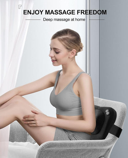 VIKTOR JURGEN Shiatsu Back Massager with Heat – Deep Tissue Massage for Neck, Shoulder, Back Pain Relief, Electric Kneading 3D Massage Pillow, Christmas for Men Women Dad Wife Mom Gifts (NOT Cordless)