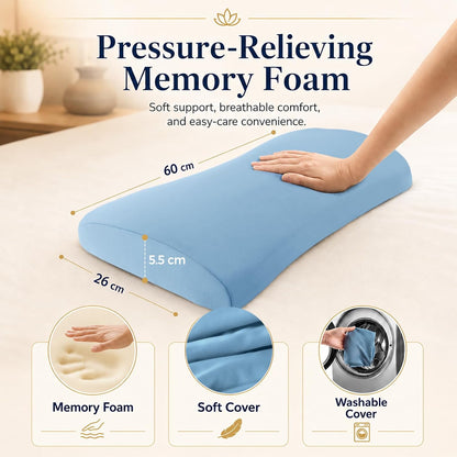 Lumbar Support Pillow for Bed Relief Back Pain: Lower Back Pillow for Sleeping - Memory Foam Waist Pillow - Back Wedge Bolster Pillow for Side, Back&Stomach Sleepers - Bed Rest Pillow for Car, Sofa