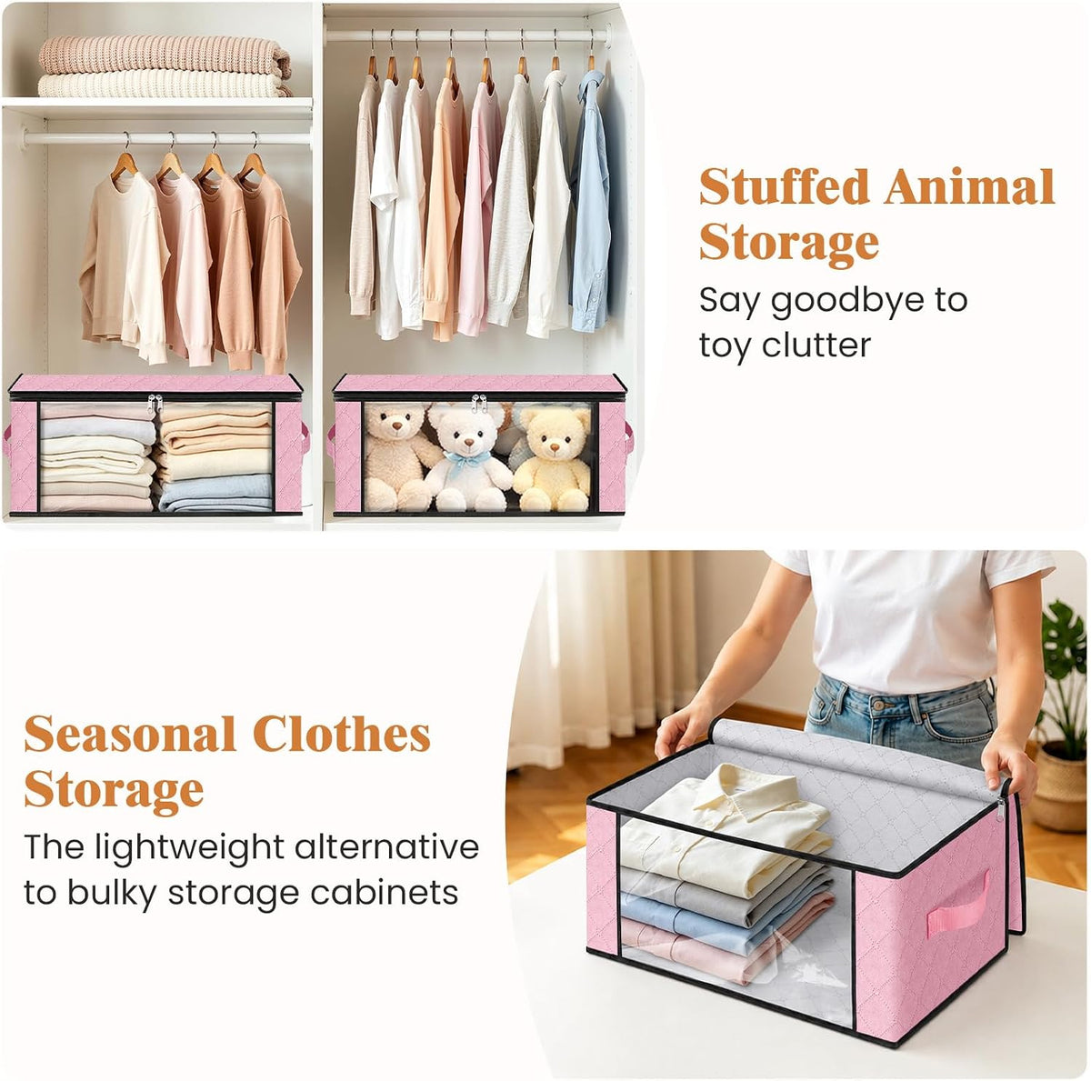 Fab totes Storage Bags for Clothes Blanket Storage Bins with Lids
