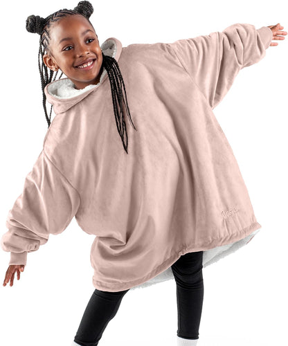 Bare Home Wearable Blanket Hoodie - Soft Plush Sherpa - Warm and Cozy - Oversized Wearable Blanket