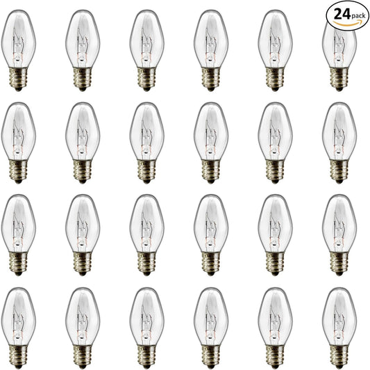 SalPhines 15 Watt Himalayan Salt Lamp Bulbs, 12Pack Dimmable Night Light Bulbs with E12 Base, for Rock Salt Lamp, Scentsy Warmer Wax Diffuser, Candle Warmers