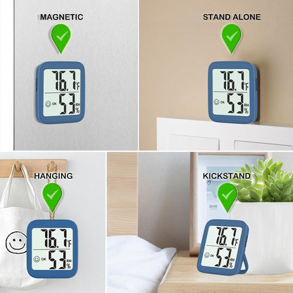 Antonki 2 Pack Room Thermometer for Home, Hygrometer Indoor Humidity Meter Gauge, Digital Temperature and Humidity Monitor Sensor for House, Terrarium, Incubator, Greenhouse - Battery Included