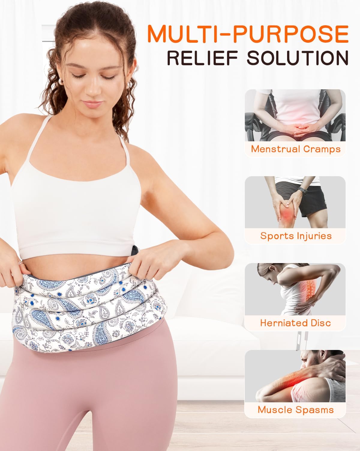 Weighted Sinus Mask, Warm Cold Compress Eye Mask for Dry Eyes, Migraine, Sinus Pressure Relief, Stress, Eye Pillow Microwavable Face Heating Pad for Puffy Eyes, Self-Care Gifts for Women (8x7 Inch)