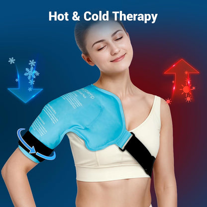 Comfytemp Shoulder Ice Pack Rotator Cuff Cold Therapy Wrap, FSA Eligible HSA, Gel Packs for Injuries Reusable Hot Cold Compress Shoulder Brace for Pain Relief, Men Women Recovery Item (Large/X-Large)
