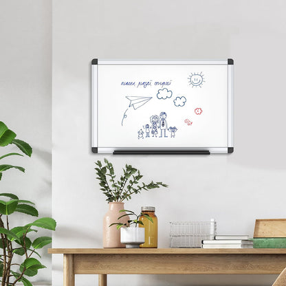 VIZ-PRO Magnetic Dry Erase Board, 36 X 24 Inches, Silver Aluminium Frame