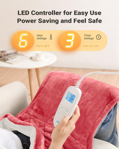iDOO Heating Pad for Neck and Shoulders and Back for Pain Relief, Fathers Day Dad Gifts for Men, FSA Eligible Items & HSA Store, Large 24"x33" Weighted Electric Heat Pads for Back Gray