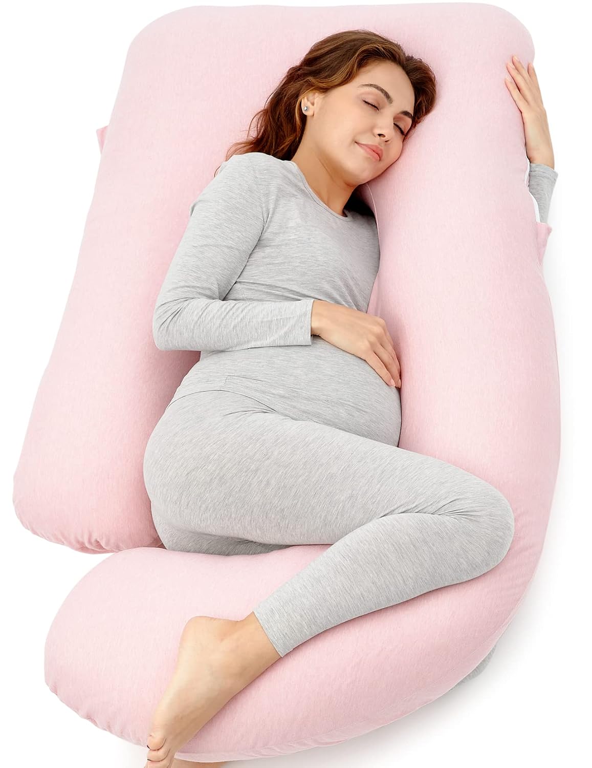 Momcozy Cooling Pregnancy Pillow - U Shaped Full Body Maternity Pillow