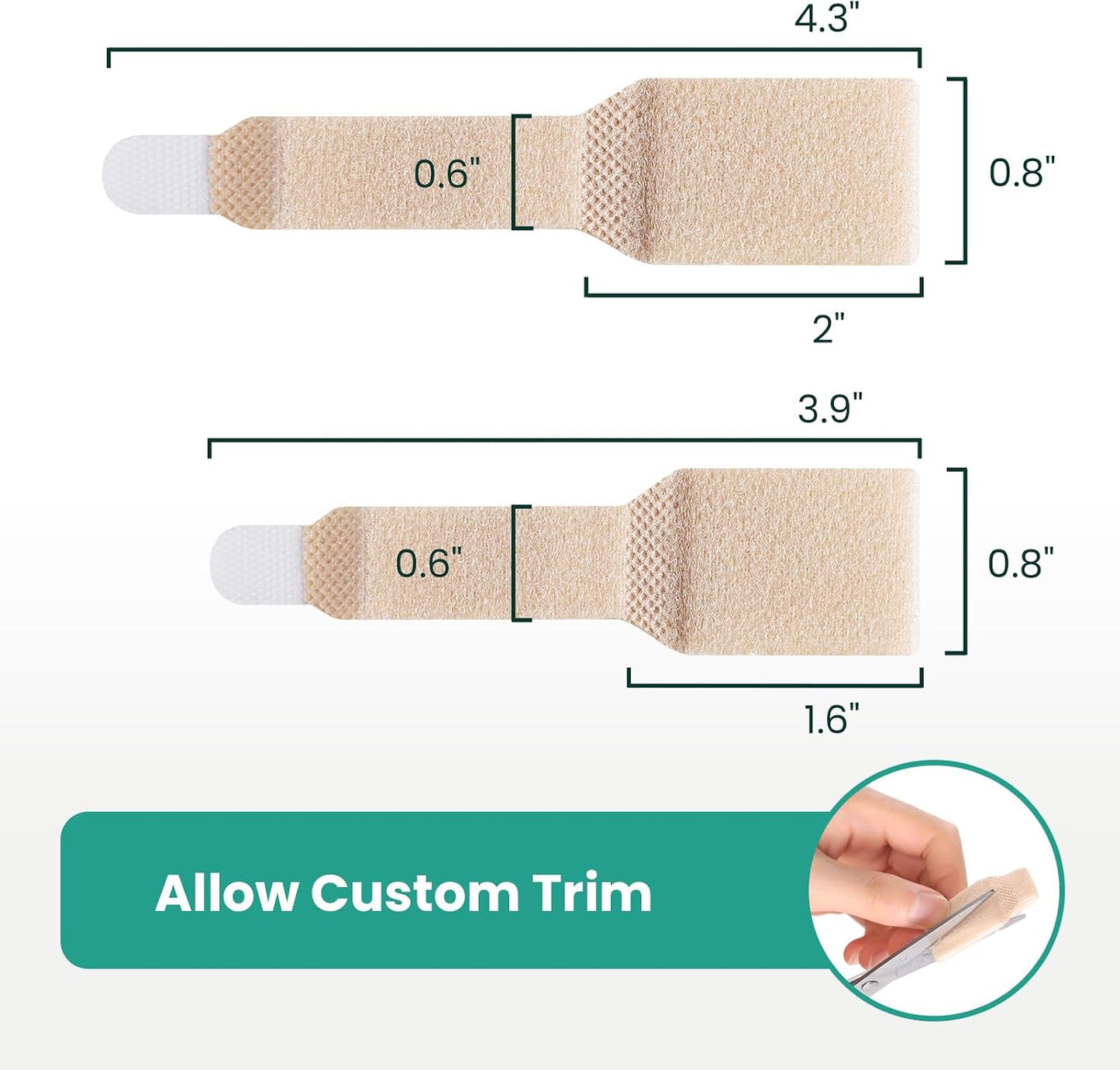 Welnove Hammer Toe Straightener - 8 Pack Broken Toe Wraps - Hammer Toe Corrector for Women - Toe Splints for Crooked Toes, Curled Toes, Bent Toes - (Large, Beige)