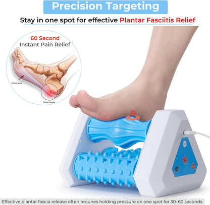 Electric Foot Roller Massager for Plantar Fasciitis Relief – Auto Rolling Foot Massager with 3-in-1 Targeted Rollers for Arch & Heel Support, Foot Strain Recovery