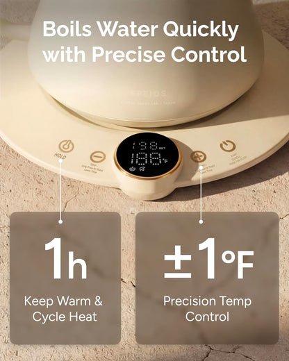 INTASTING Gooseneck Electric Kettle with ±1℉ Temperature Control 0.9 Liter