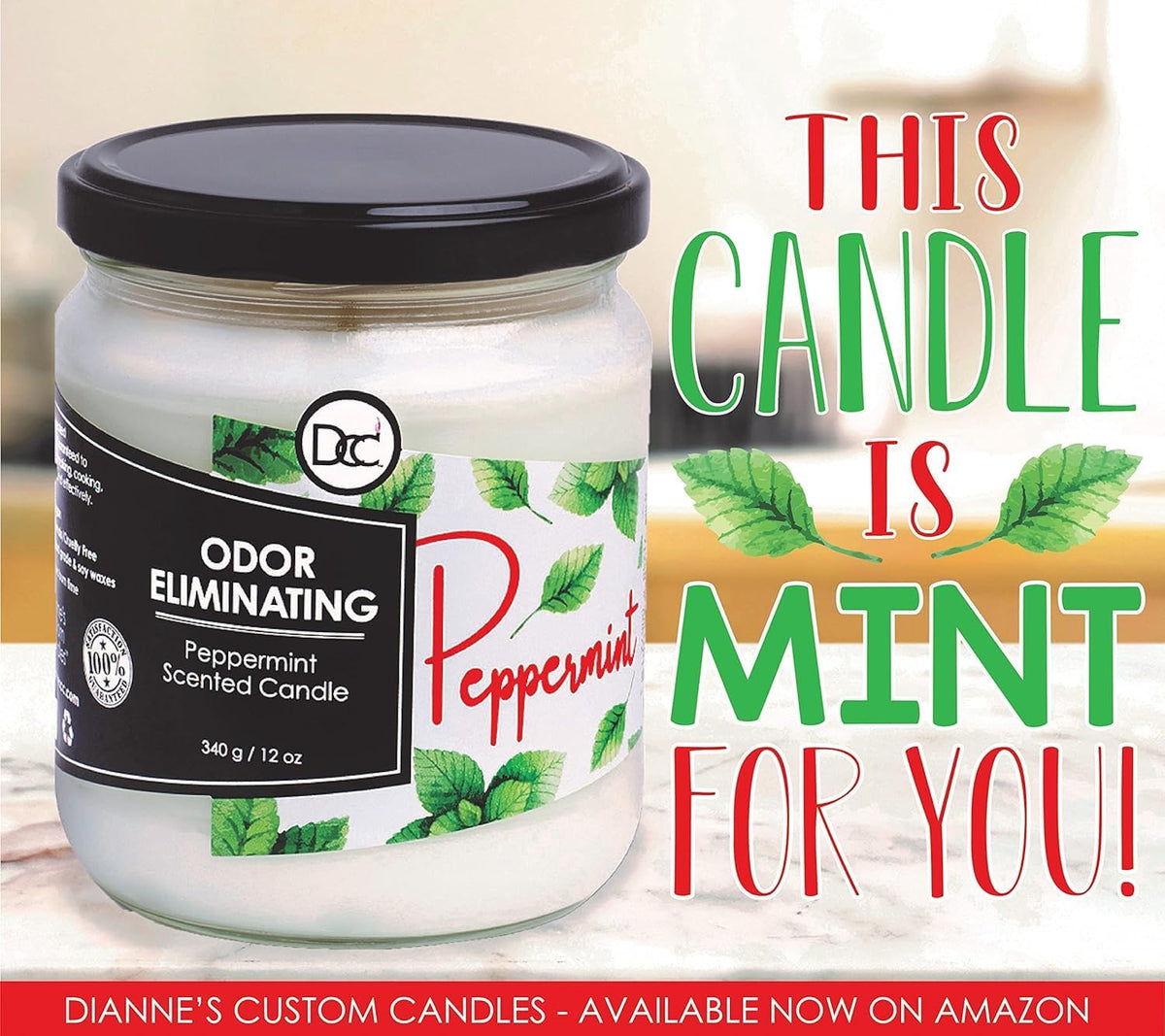 Vanilla Bean Odor Eliminating Highly Fragranced Candle - Eliminates 95% of Pet, Smoke, Food, and Other Smells Quickly - Up to 80 Hour Burn time - 12 Ounce Premium Soy Blend - Colors A