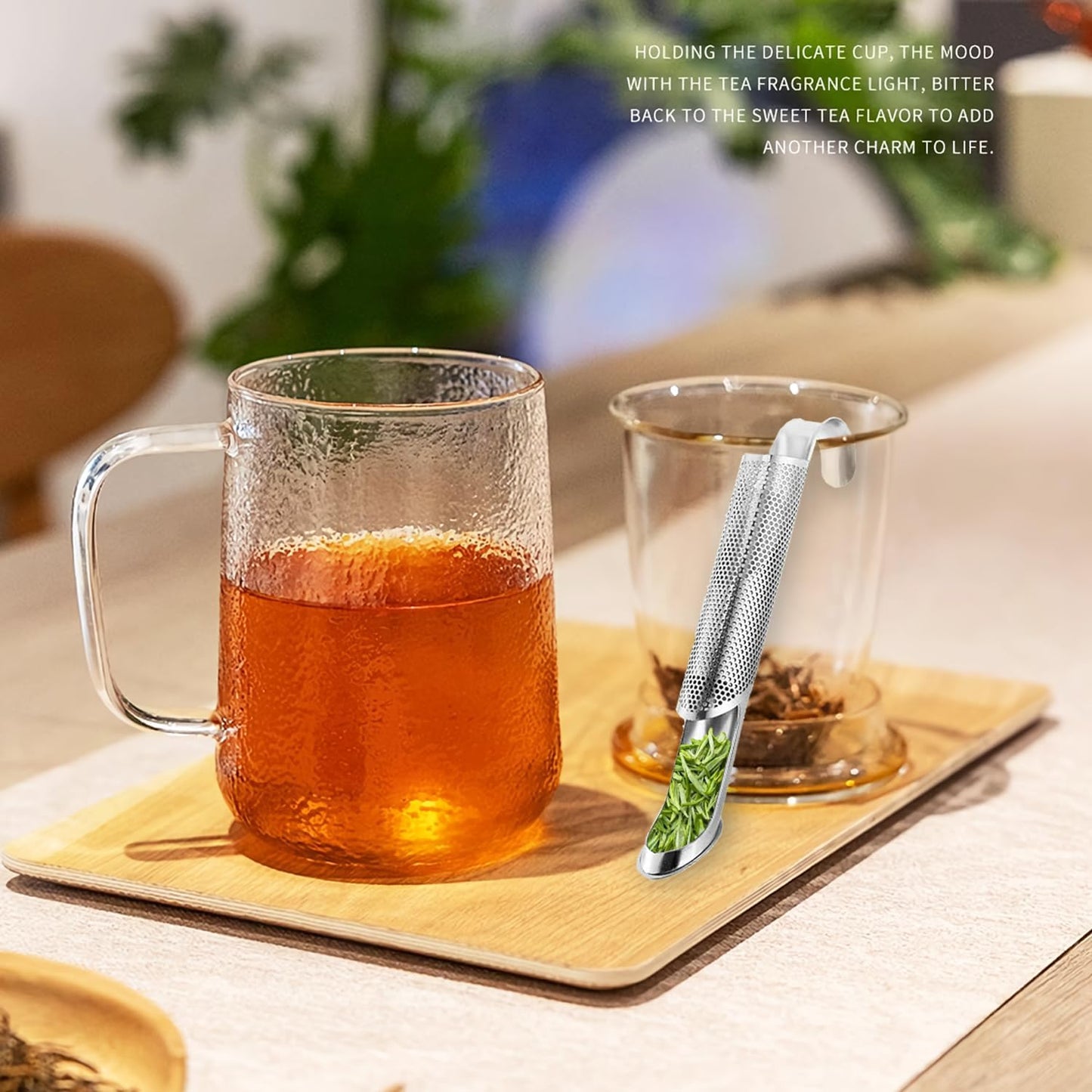 2 Pack Tea Infusers, Extra Fine Mesh Tea Strainer for Loose Tea, Stainless Steel Long Handle Tea Steeper Diffuser for Leaf Tea, Coffee, Spices, Seasonings