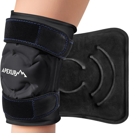 APEXUP Ice Pack for Knee Pain Relief, Large Reusable Wrap After Surgery, Flexible Gel Cold Pack for Injuries, Pain Relief for Back, Shoulder, Elbow, Ankle and Leg (Blue, L, 1PK)