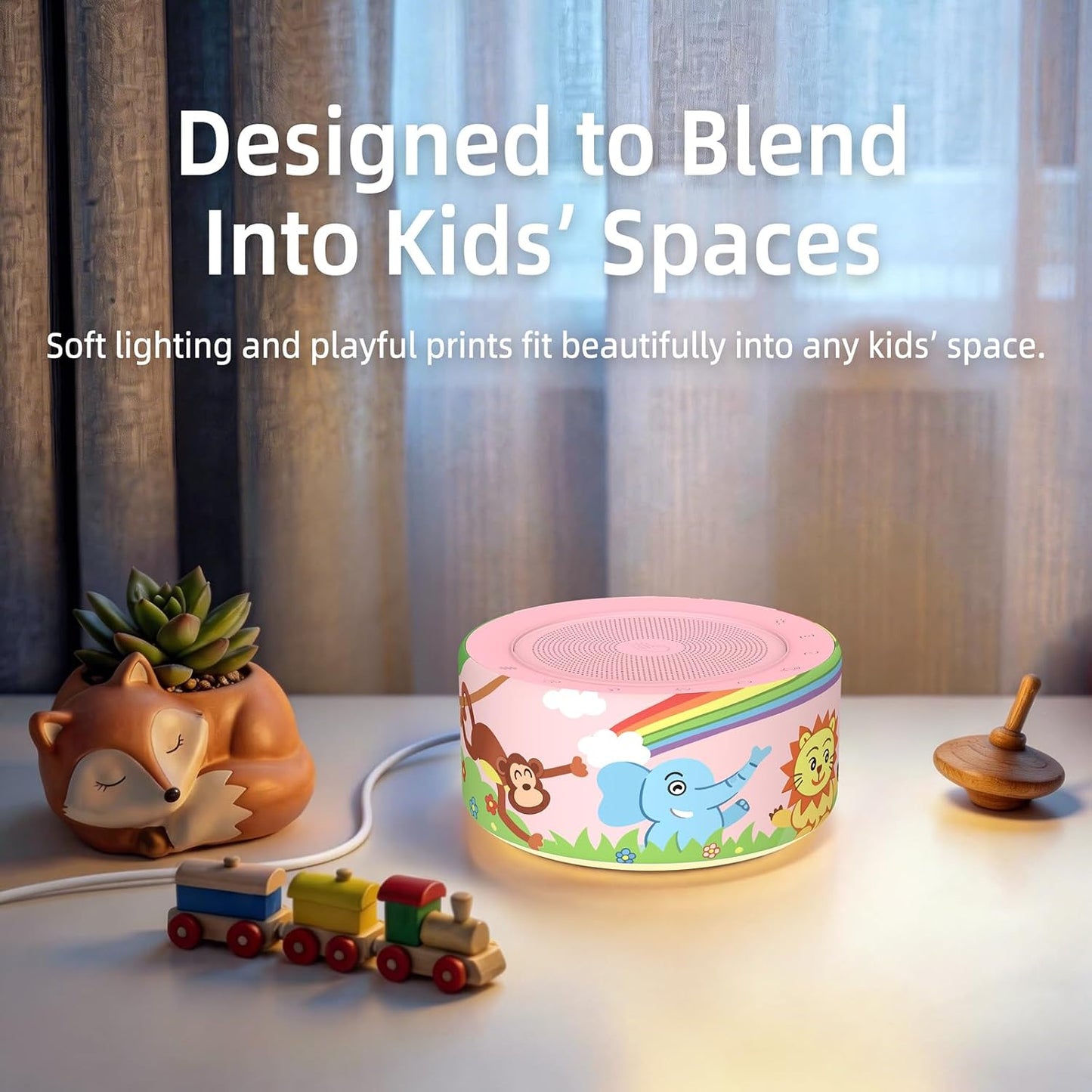 Kipcush White Noise Machine for Baby & Adults, 30 Soothing Sounds, Soft Non-Glare Nursery Lamp, 8 Color Night Lights, Memory Function (Angel V1 White, Standard)