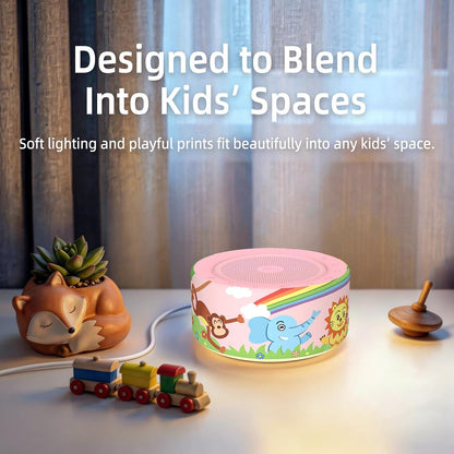 Kipcush White Noise Machine for Baby & Adults, 30 Soothing Sounds, Soft Non-Glare Nursery Lamp, 8 Color Night Lights, Memory Function (Angel V1 White, Standard)