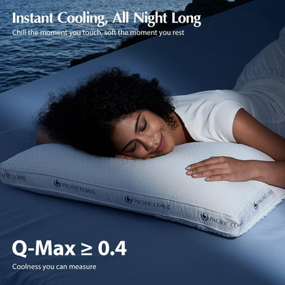 Pacific Coast ArcticLayer Adjustable Cooling Pillows, Standard Size 2 Pack, Hotel Pillows for Hot Sleepers, Oeko-TEX Certified, Removable Pads with Snap Buttons, Breathable Support for Night Sweats