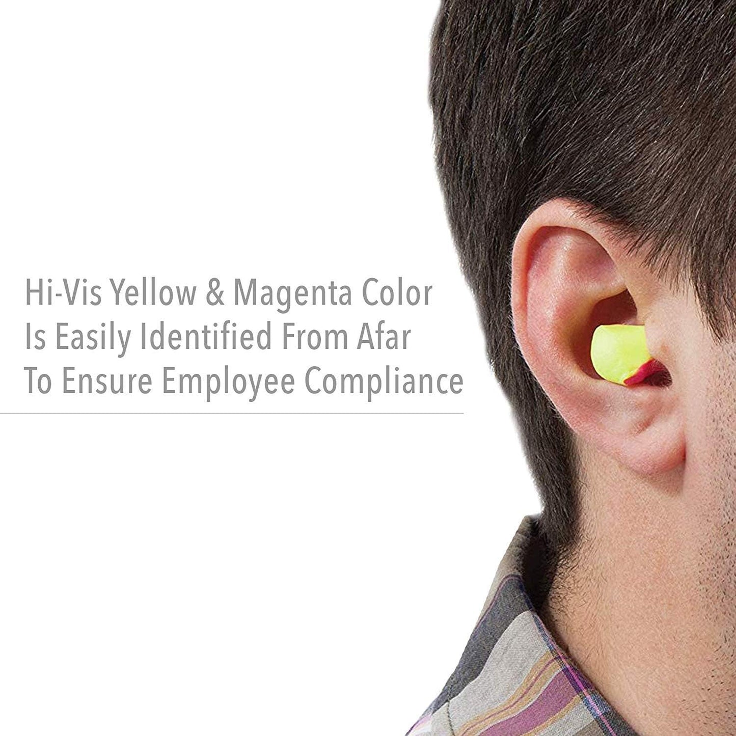 Howard Leight by Honeywell Laser Lite High Visibility Disposable Foam Earplugs, Pink/Yellow , 200-Pairs (LL-1) - 3301105