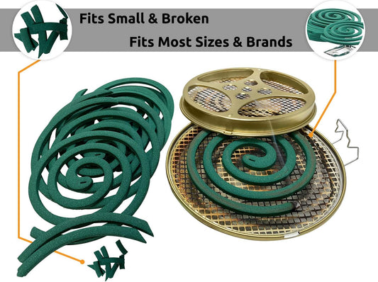 W4W Portable Mosquito Coil Holder - Mosquito Coil & Incense Burner for Outdoor use, Pool Side, Patio, Deck, Camping, Hiking, etc.(Includes Set of 2 Holders)