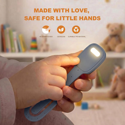 Rechargeable Kids Book Light, Cute Bookmark Reading Light for Kids, Dimmable Portable LED Book Light for Reading in Bed, Eye-Caring Bedtime Reading Lamp for Children & Travel, Black
