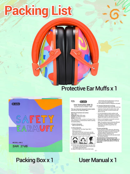 Dr.meter Ear Muffs for Noise Reduction: 27.4SNR Noise Cancelling Headphones for Kids Adults, EM100 Adjustable Hearing Protection Earmuffs for Monster Jam, Autism Sensory, Concerts, Fireworks