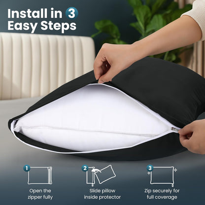 Utopia Bedding 4 Pack Pillow Protectors with Zipper Queen Size, Soft Brushed Microfiber Fabric Pillow Cases, Shrinkage and Fade Resistant Pillow Covers (White)