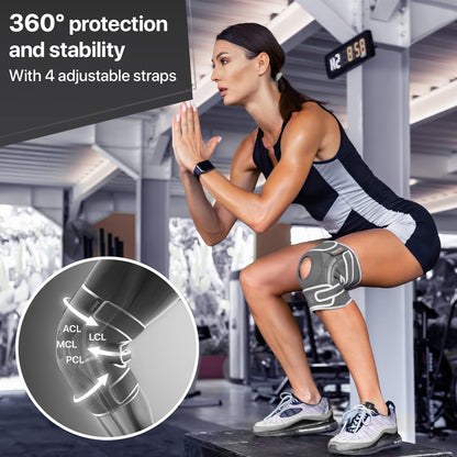 DR. BRACE ELITE Knee Brace with Side Stabilizers & Patella Gel Pads for Maximum Knee Pain Support and fast recovery for men and women-Please Check How To Size Video (Mercury, Medium)