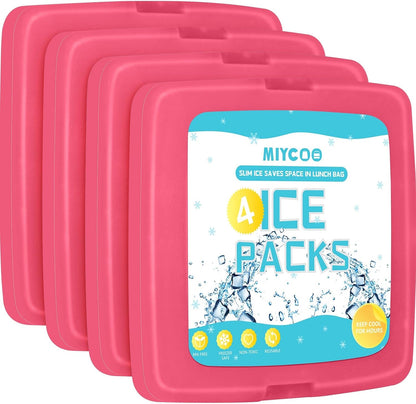 MIYCOO Ice Packs for Lunch Boxes & Coolers - Quick Freeze Ice Pack Space Saving Freezer Packs - Reusable Slim Original Cool Pack - Cooler Accessories for Beach, Camping and Fishing