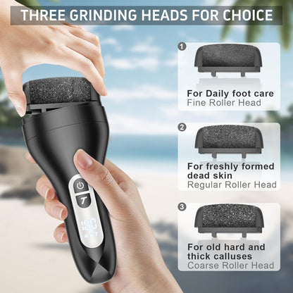 AdamPark Electric Callus Remover for Feet, Rechargeable Portable Electronic Foot Callus Remover 2-in-1 Wet/Dry Foot Scrubber Electric Toot File for Hard Cracked Dry Dead Skin（Pink）
