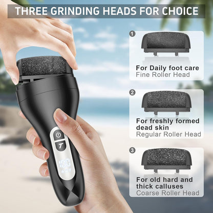 AdamPark Electric Callus Remover for Feet, Rechargeable Portable Electronic Foot Callus Remover 2-in-1 Wet/Dry Foot Scrubber Electric Toot File for Hard Cracked Dry Dead Skin（Pink）