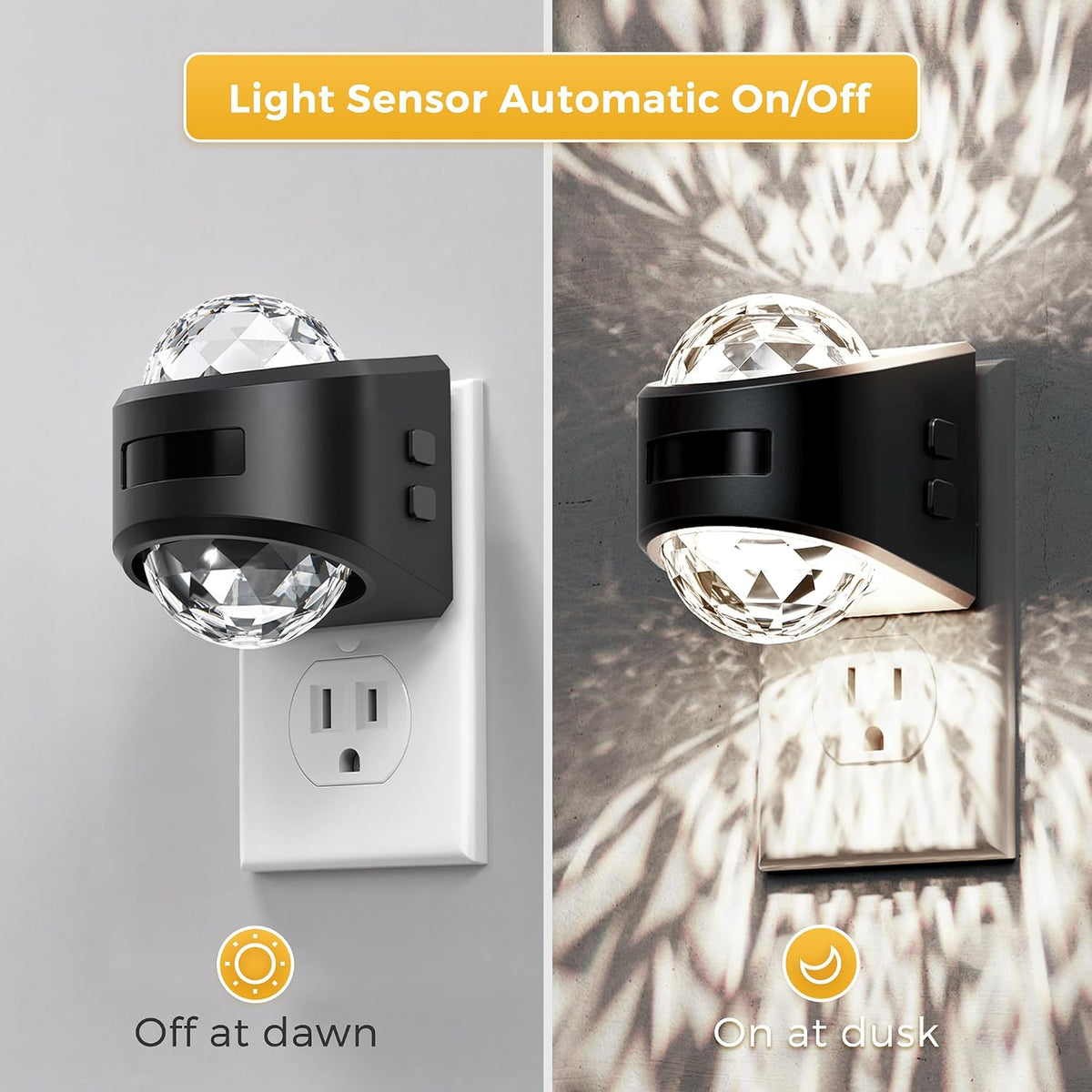 L LOHAS LED Night Light,Projector Night Light with Dusk to Dawn Sensor