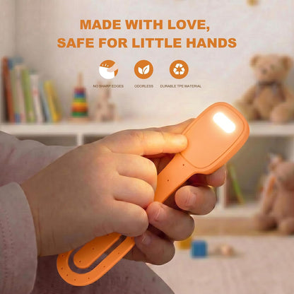 Rechargeable Kids Book Light, Cute Bookmark Reading Light for Kids, Dimmable Portable LED Book Light for Reading in Bed, Eye-Caring Bedtime Reading Lamp for Children & Travel, Black