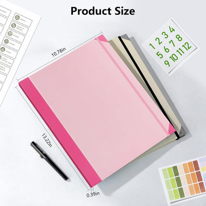Document Organizer, File Folder with Labels and Pockets, Expanding Storage Folder for Important Papers, Emergency Binder, Birth Certificates and Letters, Ideal for Home Files Organization (Blue)