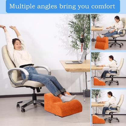 Foot Rest for Under Desk at Work.Multifunctional 3-Tier Foot Stool,with Washable Footrest.for Under Desk,Office Chair Gaming Chair & Sofa,Leg Elevation Pillow,Supports Posture -Dark Grey