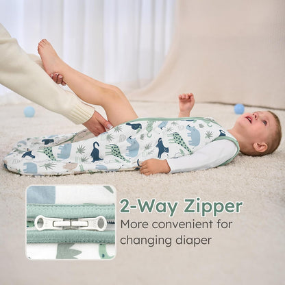 Yoofoss Baby Sleep Sack Baby Wearable Blanket 100% Cotton 2-Way Zipper Toddler Sleeping Sack