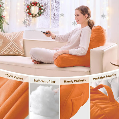 Sasttie Reading Pillows for Sitting in Bed Adult, Back Pillow Bed Sitting Up, Back-Rest Support Cushion for Sit Up on Couch, Sofa, and Floor, Dorm Essentials, Oeko-Tex Certified, Dark Grey