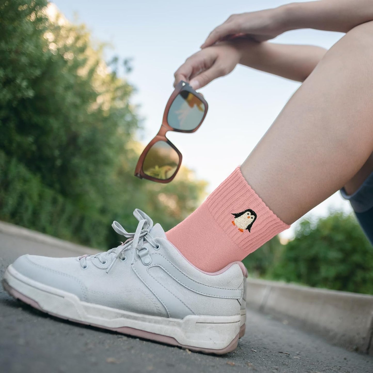 Eurzom 10 Pairs Socks Womens Crew Elastic Ankle Length Cotton Socks Aesthetic Cute Lightweight Low Cut Gifts for Women - Colors B