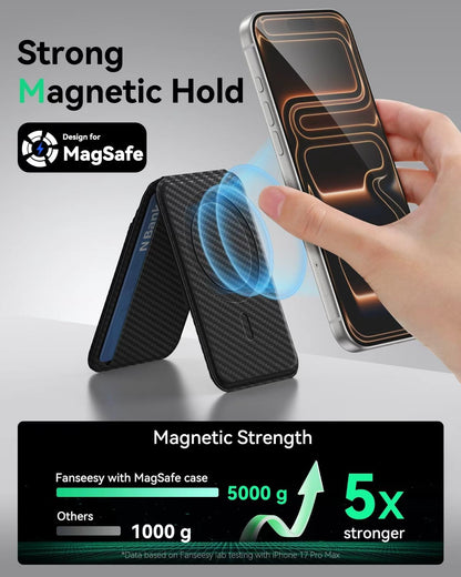 TWZKG for MagSafe Wallet, Works with Apple Find My,5 Card Holder with Stand