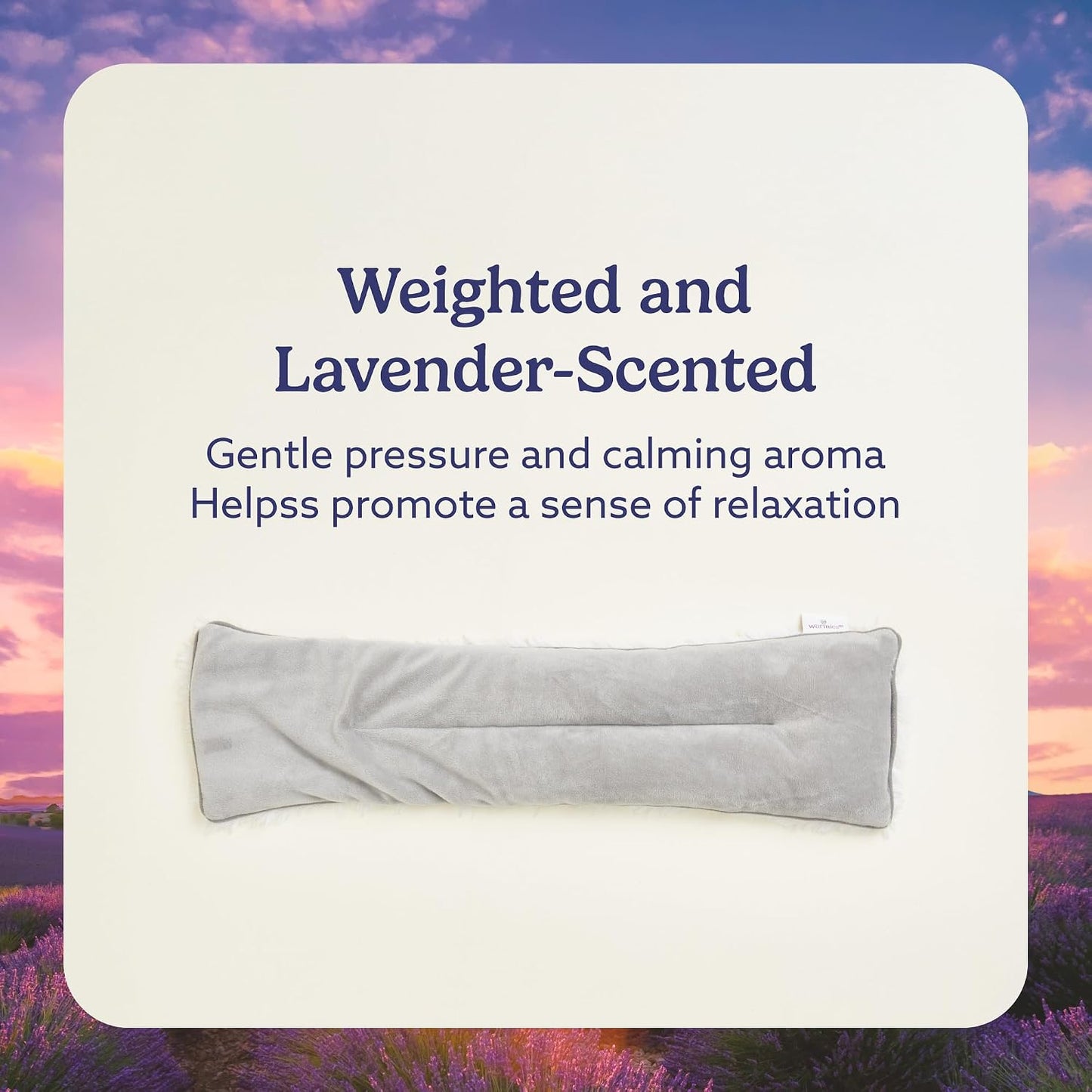 warmies Microwavable Neck & Shoulder Wrap - Weighted Neck Wrap - Microwavable Heat Pack for Shoulders - Chillable Heating Pad with Lavender for Aches & Pain - Marshmallow Gray, 19 x 5 x 3 in, 2 lb