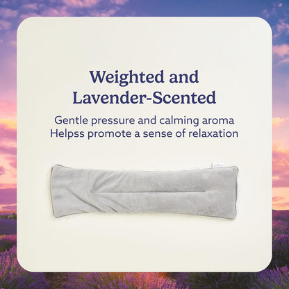 warmies Microwavable Neck & Shoulder Wrap - Weighted Neck Wrap - Microwavable Heat Pack for Shoulders - Chillable Heating Pad with Lavender for Aches & Pain - Marshmallow Gray, 19 x 5 x 3 in, 2 lb