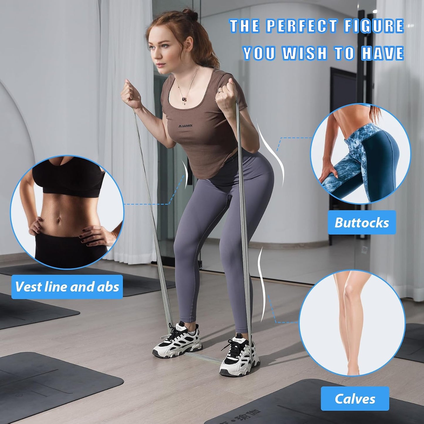 Resistance Bands for Physical Therapy, Bands for Working Out, Latex Free Elastic and Exercise Bands Set for Stretching, Suitable for Rehab, Yoga, Pilates, Gym, Home Exercise